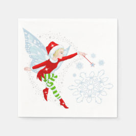 Guardanapo De Papel Fada Feliz Natal White Coctail Paper Napkin