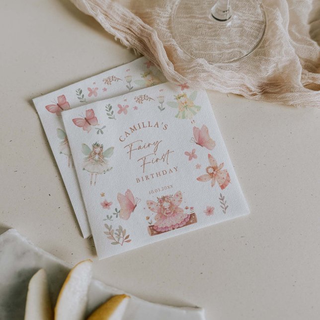 Guardanapo De Papel Fada Primeira Festa de aniversário (Criador carregado)