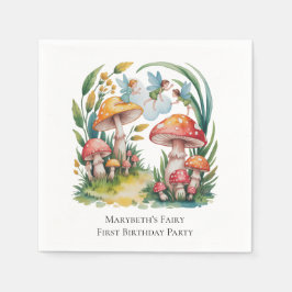 Guardanapo De Papel Fada Primeira Festa de aniversário