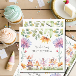 Guardanapo De Papel Fada Primeiro primeiro aniversario de Jardim Mágic