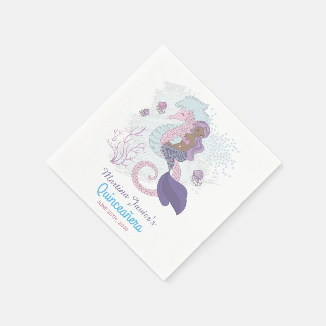 Guardanapo De Papel Fada - Sereia Quinceañera 15 Birthday (Canto)