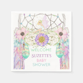 Guardanapo De Papel Fada Sonho Catcher Feather Lavanda Rosa Mint