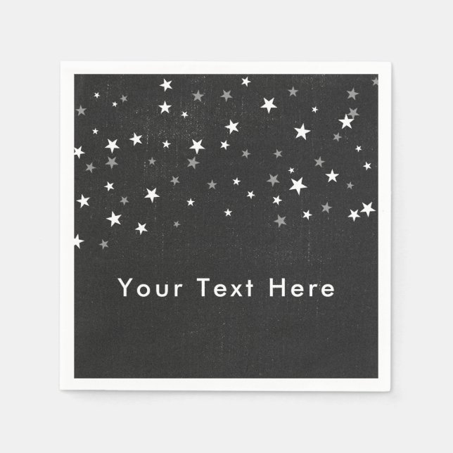 Guardanapo De Papel Fade Black Denim Starry Grunge Party Personalizado (Frente)