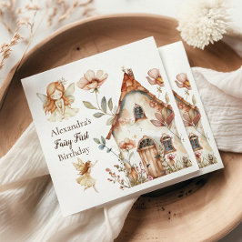 Guardanapo De Papel Fairy First Birthday Woodland Floral