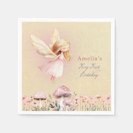 Guardanapo De Papel Fairy First Cute Girl's 1st Birthday Party