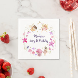 Guardanapo De Papel Fairy Garden Floral Birthday