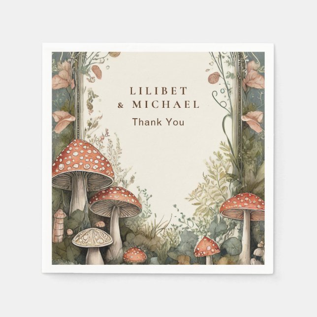 Guardanapo De Papel FAIRYCORE Mushroom Goblincore Partido Personalizad (Frente)