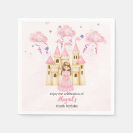 Guardanapo De Papel Fairytale Pink Castle Princess All Ages Birthday