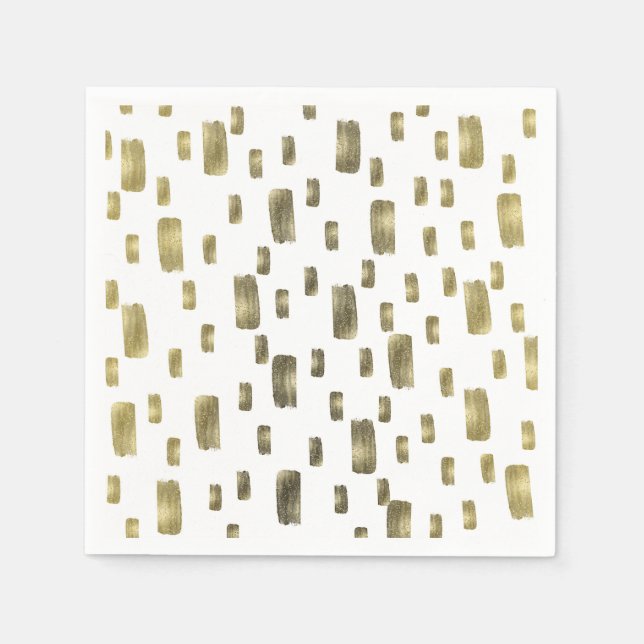 Guardanapo De Papel Faísca de Bronze Dourado Pincel de Tinta Moderna (Frente)