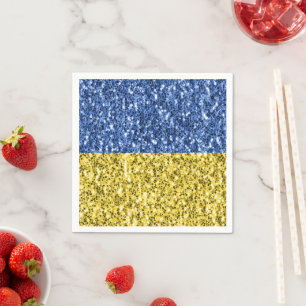 Guardanapo De Papel Faíscas de brilho azul amarelo da bandeira da Ucrâ