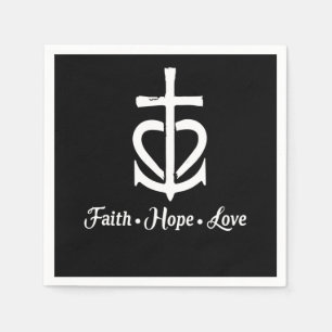 Guardanapo De Papel Faith Hope ama Coração Cruzada de Âncora Jesus