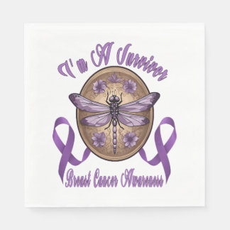 Guardanapo De Papel Faith Hope ama Dragonfly Cancer Sensibilização