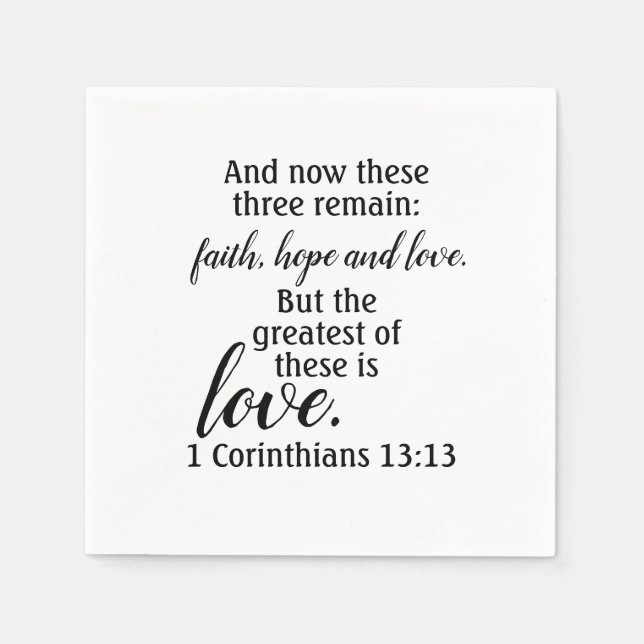 Guardanapo De Papel Faith Hope and Love (Frente)