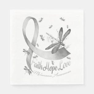 Guardanapo De Papel Faith Hope Love Melanoma Sensibilização Dragonfly