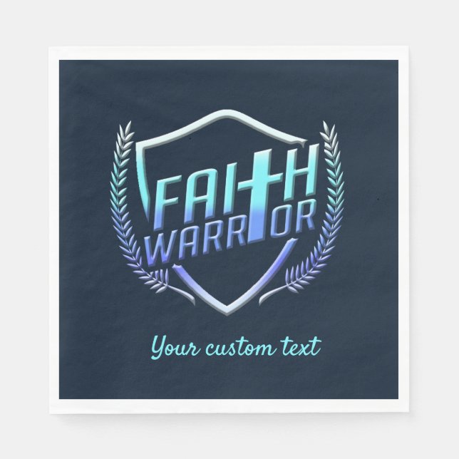 Guardanapo De Papel Faith Warrior Christian Blue Purple Ombre (Frente)