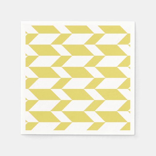 Guardanapo De Papel Faixa Chevron com Seta de Dois Tom Negrito Amarelo (Frente)