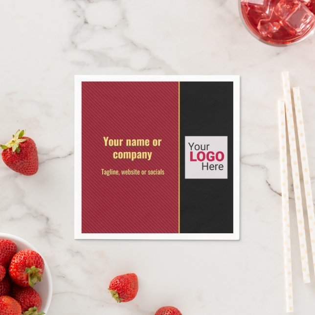 Guardanapo De Papel Faixa inteligente vermelha, preta e Dourada - adic (Insitu)