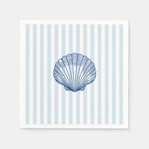 Guardanapo De Papel Faixa Náutica de Pintura Costeira de Seashell
