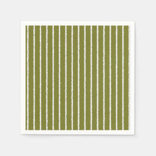 Guardanapo De Papel Faixa Verde-Oliva com Linhas Isoladas