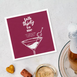 Guardanapo De Papel Fale 30 comigo, aniversário de 30 anos Cocktail Pa