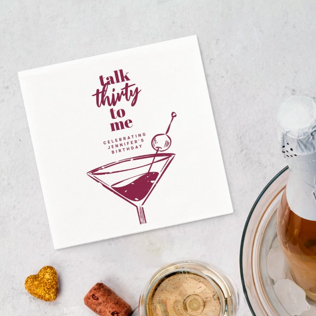 Guardanapo De Papel Fale 30 comigo, aniversário de 30 anos Cocktail Pa (Criador carregado)
