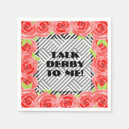 Guardanapo De Papel Fale Derby para mim Rosas Black White Stripes