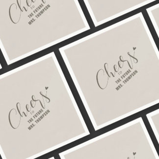 Guardanapo De Papel Fall Cheers Future Sra. Taupe Chá de panela Brunch