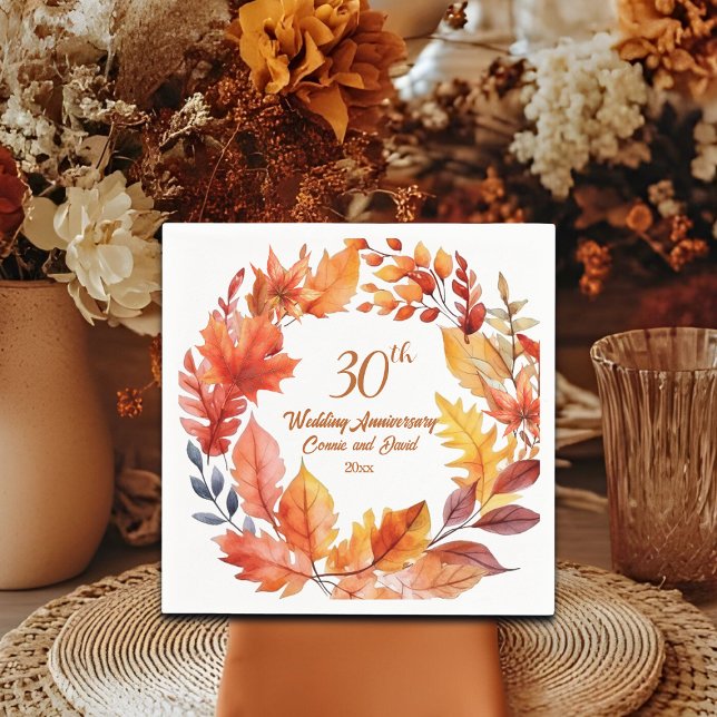 Guardanapo De Papel Fall de Aniversário de Casamento de 30 (Criador carregado)