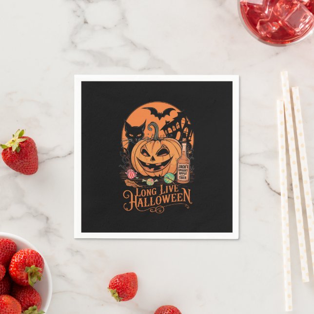 Guardanapo De Papel Fall Fall Spooky do Halloween Retro Halloween (Insitu)