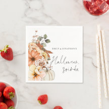 Fall Floral Pumpkin Script Halloween Soirée