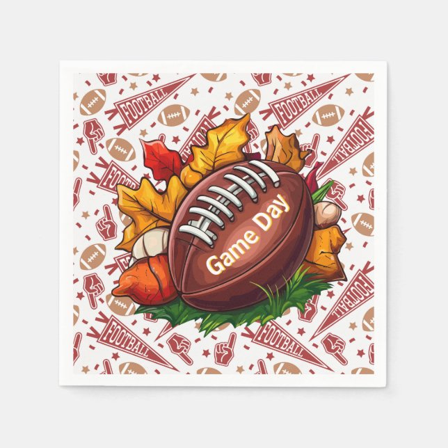 Guardanapo De Papel Fall Football Season Paper  (Frente)
