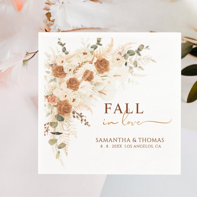 Guardanapo De Papel Fall in Love Boho Rustic Weding (Criador carregado)