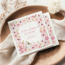 Guardanapo De Papel Fall Pink Pumpkin Girl Baby Shower