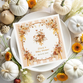 Guardanapo De Papel Fall Pumpkin Floral Baby Shower Napkins