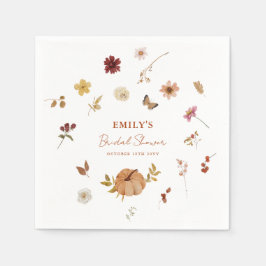 Guardanapo De Papel Fall Pumpkin Wildflower Bridal Shower