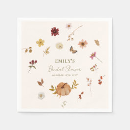 Guardanapo De Papel Fall Pumpkin Wildflower Bridal Shower