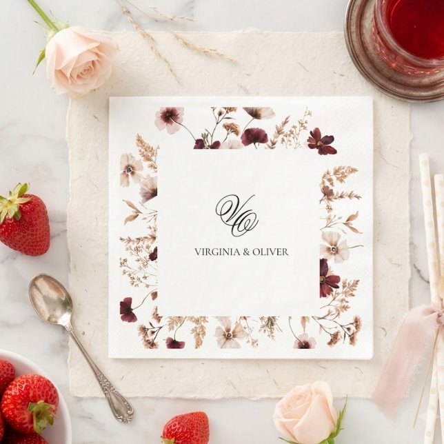 Guardanapo De Papel Fall Wildflowers Floral Wedding  (Criador carregado)