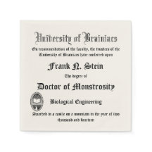 Falsa Frankenstein Diploma napkin