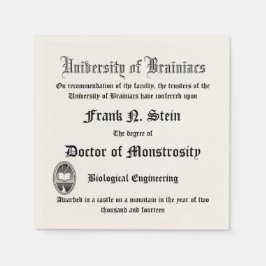 Guardanapo De Papel Falsa Frankenstein Diploma napkin