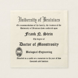 Guardanapo De Papel Falsa Frankenstein Diploma napkin