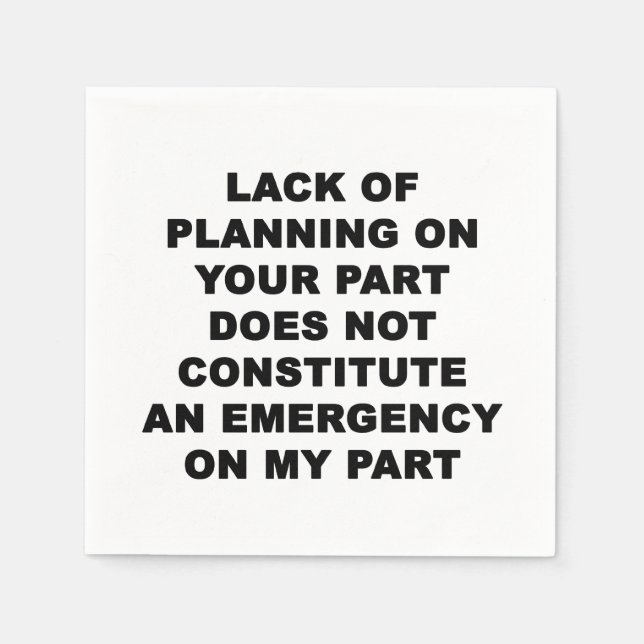 Guardanapo De Papel Falta de planejamento (Frente)