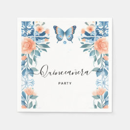Guardanapo De Papel Família Azul Tiara Latina Girly Espanhola Quincean