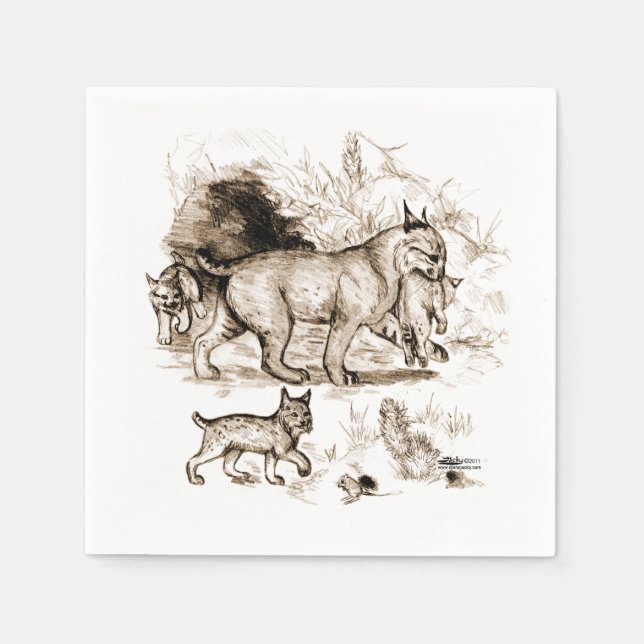 Guardanapo De Papel Família de Lince (Frente)