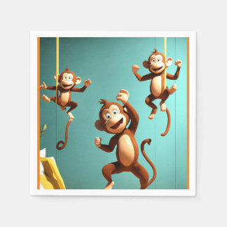 Guardanapo De Papel família de macacos malvados