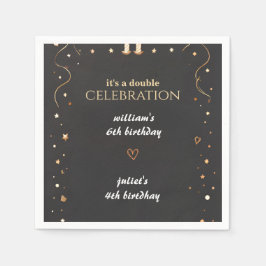 Guardanapo De Papel família Sibel Black - moderno Aniversário Comum