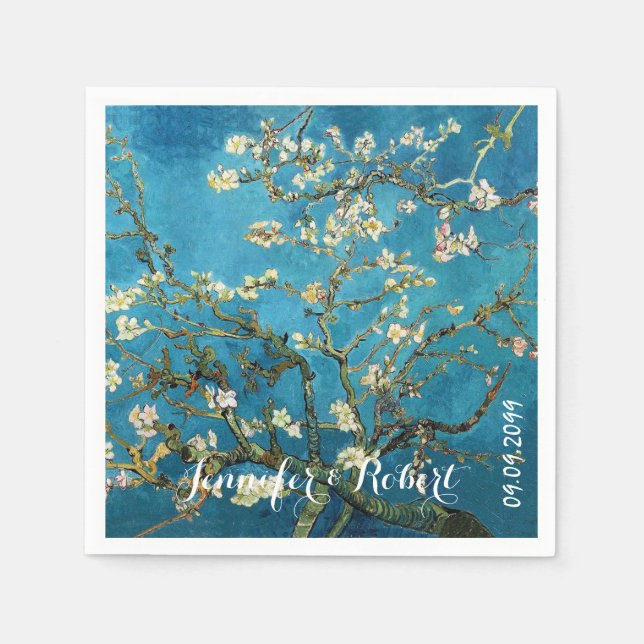 Guardanapo De Papel Famosa arte, Blossoming Almond Tree. Van Gogh (Frente)