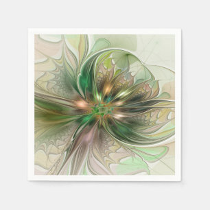 Guardanapo De Papel Fantasia Abstrata Moderna Colorida Floral Fractal