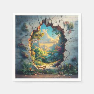 Guardanapo De Papel Fantasia através de um Design de Muro rachado