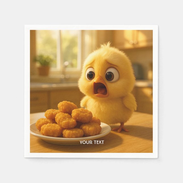 Guardanapo De Papel Fantasia de frango nuggets bebê fofo (Frente)