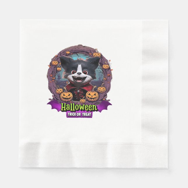 Guardanapo De Papel Fantasia de Halloween para Cachorro (Frente)